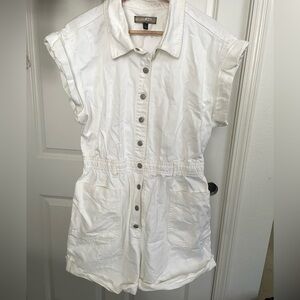 Blank NYC White Jean Shorts Romper L